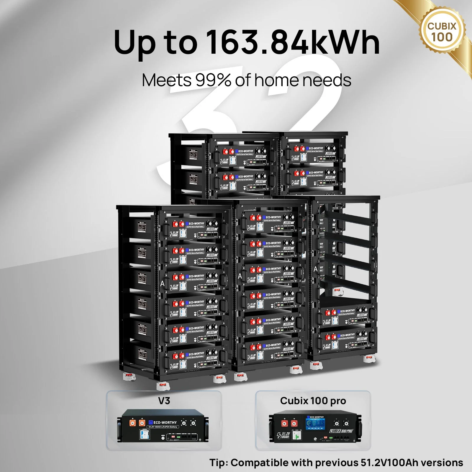 Eco-Worthy 48V 100Ah Server Rack Battery(6 Packs) | Bluetooth & WiFi | 10 Years Warranty | UL9540 | UL1973 | UL9540A | CEC Listed - Image 2