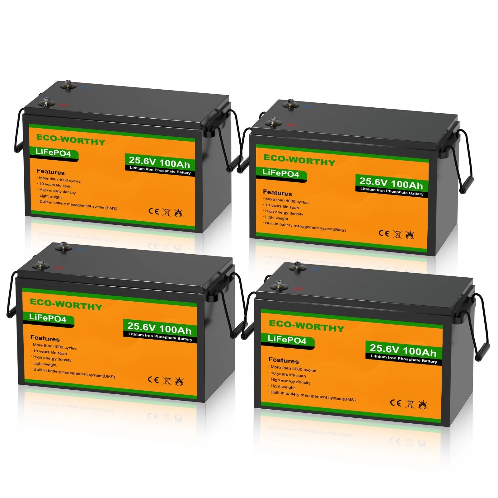 ECO-WORTHY 24V 100Ah LiFePO4 Lithium Battery Bluetooth Low-Temp Protection - Image 3